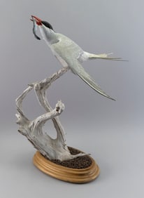 CINDY LEWIS AND MARK HOLLAND DECORATIVE TERN Dated 1991 Height 24". Maximum width 16" .