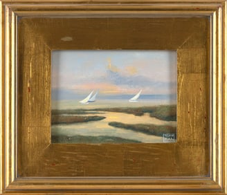 YASEMIN KYRENA TOMAKAN (Connecticut/Massachusetts/Turkey, 1958-), "Sunset Sail, Marshes, Nantucket",