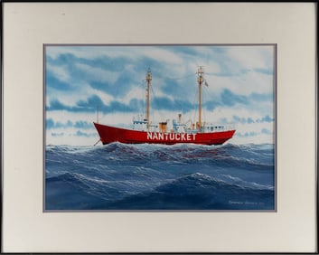 STEVEN CRYAN (Connecticut, Contmeporary), The Nantucket Lightship., Watercolor on paper, 18.5" x