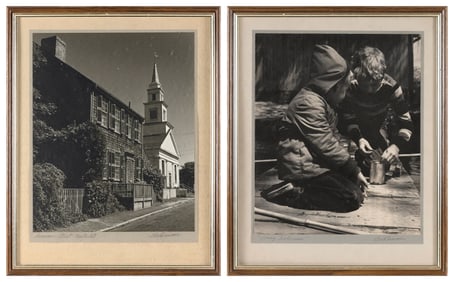 TWO VINTAGE BLACK AND WHITE PHOTOGRAPHS BY K.W. BRENNER 16.5" x 13.5" sight. Framed 22" x 17".