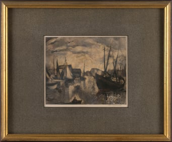 WILLIAM MEYEROWITZ (New York, 1887-1981), Gloucester, Massachusetts., On paper, 10.5" x 12" sight.