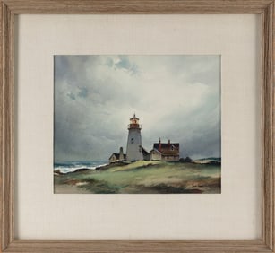 JOHN CUTHBERT HARE (Massachusetts/Florida, 1908-1978), Lighthouse., Watercolor on paper, 10" x 12"