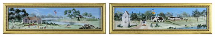 JAYNE SHELLEY PIERCE (Massachusetts, Contemporary), Two views of Oyster Harbors Golf Club., Oils on