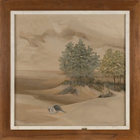 DONN DEVITA (Massachusetts/New York, 1931-2010), Conch shell on the beach., Oil on board, 24" x 24".