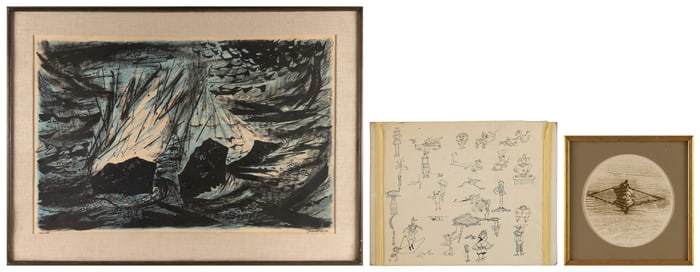 ANTONIO FRASCONI (New York/Connecticut/Uruguay, 1919-2013), "High Tide", 1956., Color woodcut, 22" x