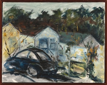 ELIZABETH LIVINGSTONE (Massachusetts, 20th/21st Century), Volkswagen and beach shacks, Provincetown,