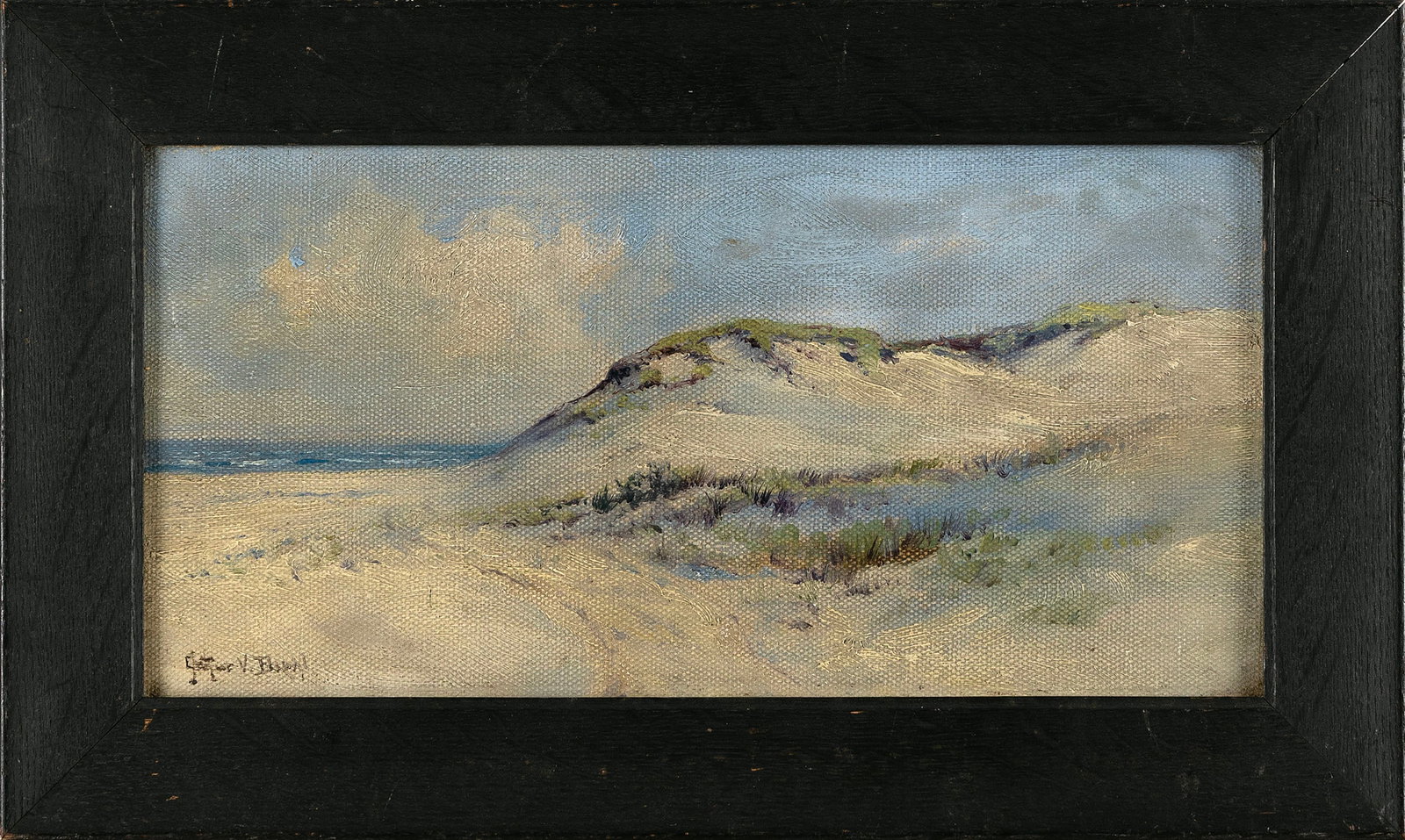 ARTHUR VIDAL DIEHL (Massachusetts/New York/England, 1870-1929), Cape Cod dunes., Oil on canvas, 6" x (1 of 2)