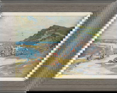 MICHAEL GRAVES (Massachusetts, 1952-), "Newcomb Hollow"., Oil on board, 10" x 14". Framed 14.5" x: MICHAEL GRAVESMassachusetts, 1952-"Newcomb Hollow". Signed lower right "Mike Graves".Oil on board, 10" x 14". Framed 14.5" x 18.5".