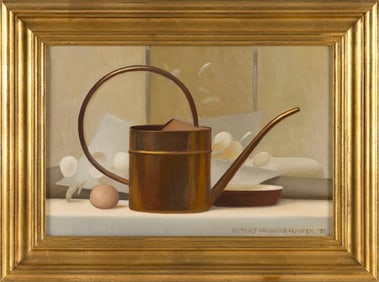 ROBERT DOUGLAS HUNTER (Massachusetts, 1928-2014), "Arrangement with a Watering Can"., Oil on canvas,