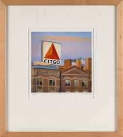 JOYCE GARDNER ZAVORSKAS (Massachusetts, 1945-), "7:30 am"., Print, 10" x 9" sight. Framed 19" x 17".