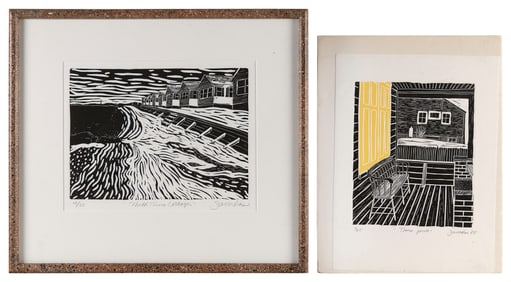 JOYCE GARDNER ZAVORSKAS (Massachusetts, 1945-), Two works depicting scenes of Truro, Massachusetts