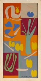 AFTER HENRI MATISSE (France, 20th Century), "Vegetaux"., Color lithograph, 25.25" x 11.75" sight.