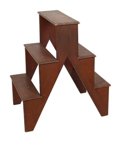 UNUSUAL RED PAINTED PLANT STAND 19th Century Height 37.5". Width 33.75". Depth 23".