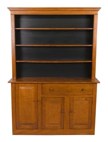 D.R. DIMES STEP-BACK CUPBOARD Contemporary, New Hampshire Height 81". Width 57". Depth 15.5".