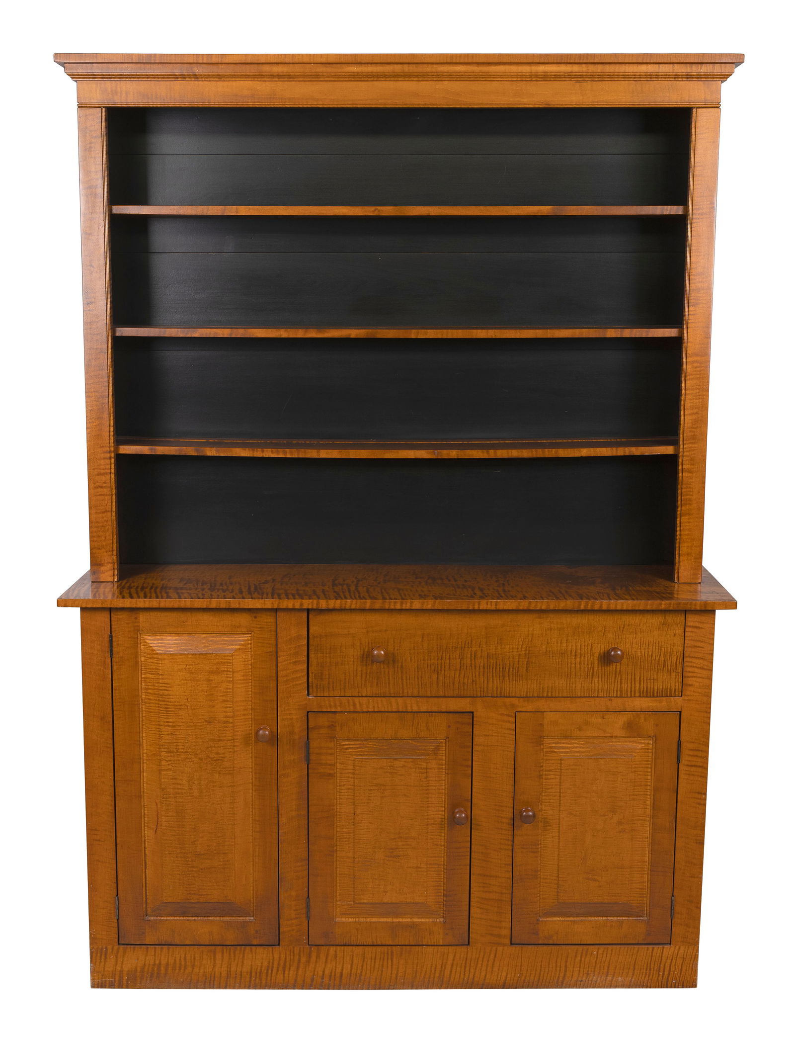 D.R. DIMES STEP-BACK CUPBOARD Contemporary, New Hampshire Height 81". Width 57". Depth 15.5". (1 of 4)