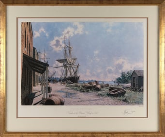 JOHN STOBART (Massachusetts/Florida/England, 1929-2023), "Georgetown Water Street 1845".,