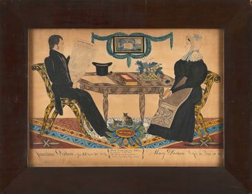 JOSEPH H. DAVIS (New Hampshire/Maine, 1811-1865), Portrait of Jonathan and Mary Dockum of New