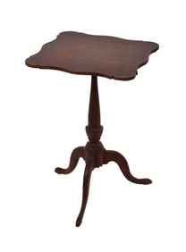 CHERRY CANDLESTAND Connecticut River Valley, Late 18th Century Height 25.25". Top 17" x 16.5".