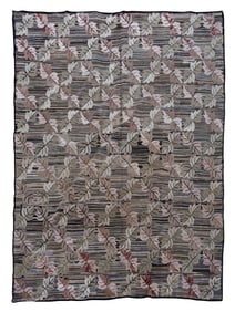 ROOM-SIZE HOOKED RUG Late 19th/Early 20th Century Approx. 104" x 124".