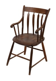 WINDSOR ARROW-BACK ARMCHAIR 19th Century Back height 33". Seat height 17".