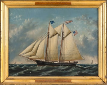 JOSEPH LEE (California/France/England, 1827-1880), Schooner Louisa Morrison, probably in San