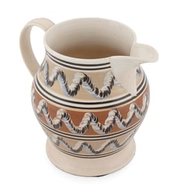 MOCHAWARE PITCHER England, 19th Century Height 8".