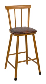 MAPLE AND PINE TALL WORK CHAIR 19th Century Back height 40.75". Seat height 28".