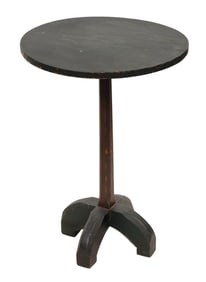 PRIMITIVE GREEN PAINTED SIDE TABLE 19th Century Height 25".