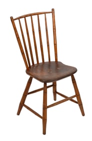 WINDSOR ROD-BACK SIDE CHAIR First Quarter of the 19th Century Back height 34.25". Seat height 17.5".