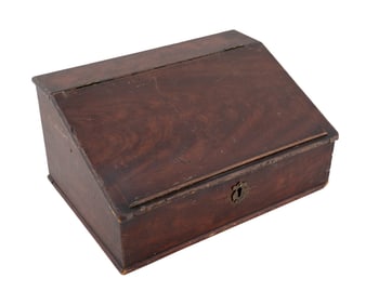 GRAIN-PAINTED PINE SLANT-LID WRITING BOX America, 19th Century Height 7.75". Width 15.75". Depth