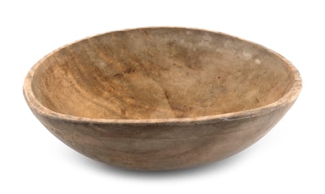 THREE WOODEN BOWLS, ONE BURLWOOD Probably 19th Century Diameters 12.25", 14.25" and 16.5".