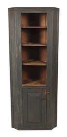 PINE CORNER CUPBOARD 19th Century Height 79". Takes a 21" corner.