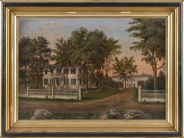 AMERICAN SCHOOL (19th Century,), "Readying for a Day Trip: View of the Robert Dean House Taunton,