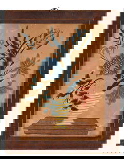 AMERICAN SCHOOL (Early 19th Century,), A vase of flowers on a tabletop., Mixed media on paper, 11.5": AMERICAN SCHOOLEarly 19th CenturyA vase of flowers on a tabletop. Unsigned.Mixed media on paper, 11.5" x 8.5" sight. Framed 14" x 11.25". Provenance:The Collection of Martha Hamilton.