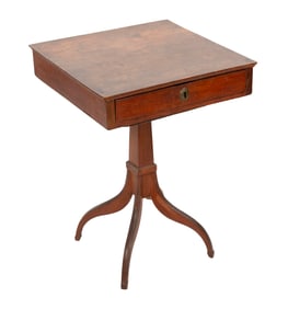 COUNTRY FEDERAL BIRCH WORKSTAND New Hampshire, Early 19th Century Height 27.5". Width 20". Depth