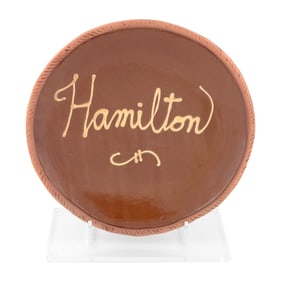 CONTEMPORARY REDWARE "HAMILTON" PLATTER 20th Century Diameter 12".