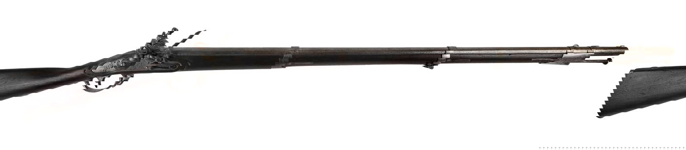 LABAN HERSEY-OWNED U.S. MODEL 1816 TYPE I MUSKET WITH HARPER'S FERRY 1820 DATED LOCK Circa 1820: LABAN HERSEY-OWNED U.S. MODEL 1816 TYPE I MUSKET WITH HARPER'S FERRY 1820 DATED LOCKCirca 1820.70 cal. Left side of stock with oval cartouche and inspector stamp "V PH". Belonged to a member of the Hi