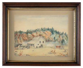 ISAAC SPRAGUE (Hingham, Massachusetts, 1811-1895), "Leavitts Ship Block and Box Mill at Shingle Mill