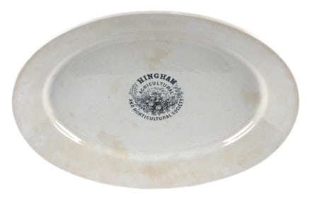 HINGHAM AGRICULTURAL AND HORTICULTURAL SOCIETY SERVING PLATTER Circa 1867 Length 16".