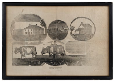 HOSEA SPRAGUE (Hingham, Massachusetts, 1779-1843), Incredibly rare and possibly unique double-sided