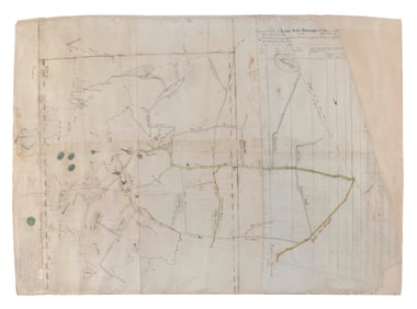 UNIQUE HAND-DRAWN MAP OF HINGHAM, BELIEVED TO BE MADE BY REUBEN HERSEY, JR. Hingham, Massachusetts,