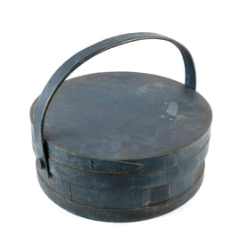 OVERSIZED COVERED WOODEN STAVED CARRIER ATTRIBUTED TO LEONARD GARDNER Hingham, Massachusetts, 19th