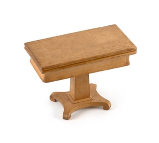 SAMUEL HERSEY MINIATURE EMPIRE CARD TABLE WITH ROTATING TOP Hingham, Massachusetts, 19th Century