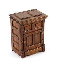 RARE AND POSSIBLY UNIQUE WILLIAM LUCE MINIATURE ICE CHEST Hingham, Massachusetts, Early 20th Century