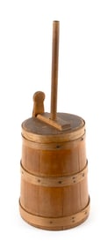 GEORGE W. FEARING MINIATURE BUTTER CHURN WITH DASHER Hingham, Massachusetts, 19th Century Height