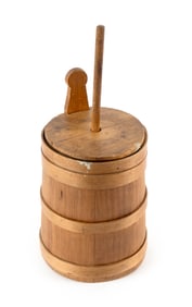GEORGE W. FEARING MINIATURE BUTTER CHURN WITH DASHER Hingham, Massachusetts, 19th Century Height