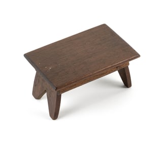GEORGE W. FEARING MINIATURE FOOTSTOOL Hingham, Massachusetts, 19th Century Height 2.25". Width 4.5".