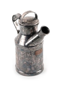 REED & BARTON SILVER PLATED MILK CAN COCKTAIL SHAKER BELONGING TO PROMINENT HINGHAM RESIDENT CHARLES