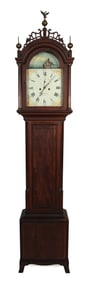 EXCEEDINGLY RARE AND IMPORTANT JOSIAH GOODING FEDERAL TALL-CASE CLOCK WITH ROCKING SHIP MOVEMENT