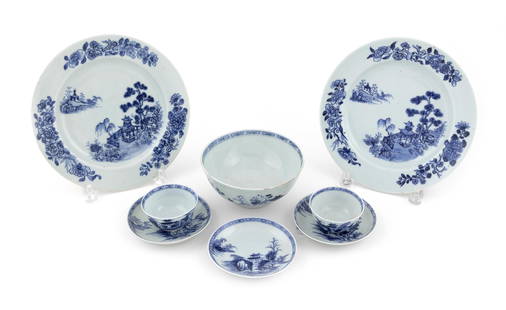 GROUP OF NANKING CARGO CHINESE EXPORT BLUE AND WHITE PORCELAIN Qing Dynasty, Circa 1750: GROUP OF NANKING CARGO CHINESE EXPORT BLUE AND WHITE PORCELAINQing Dynasty, Circa 1750Recovered from the 18th Century wreck of the Dutch East India Company ship Geldermalsen by Captain Michael Hatcher